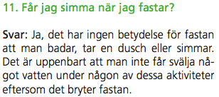 Får jag simma när jag fastar