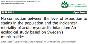 No connection between the level of expositio to statins